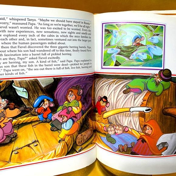 DISNEY AN AMERICAN TAIL HARD COVER BOOK w/DUST JACKET & EMBOSSED COVER VTG 1986 - Picture 11 of 16